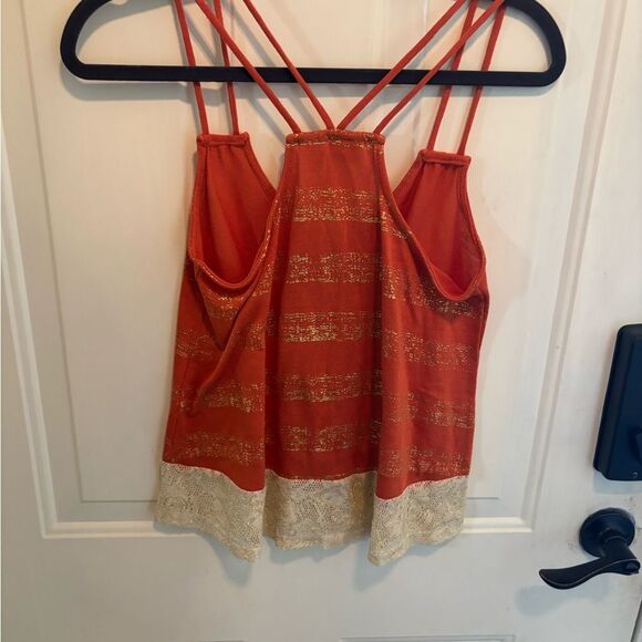 Anthropologie Daytrip Orange and Cream Camisole Top - Picture 3 of 6